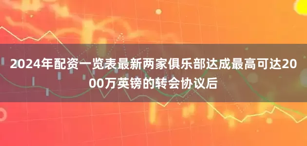 2024年配资一览表最新两家俱乐部达成最高可达2000万英镑的转会协议后